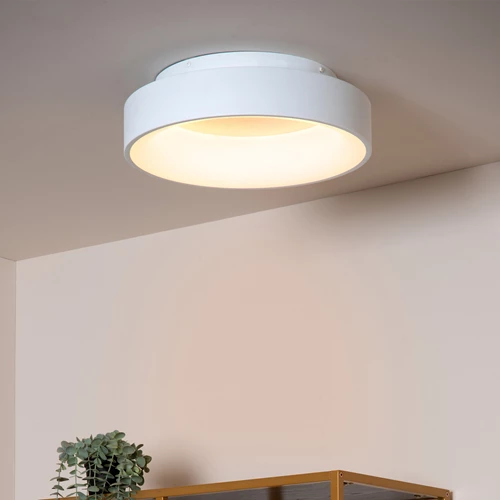 Lucide MIRAGE - Flush ceiling light - Ø 38 cm - LED Dim. - 1x22W 2700K - White - atmosphere 1